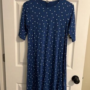 Old Navy Blue Polka Dot Midi Dress